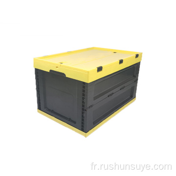 Boîte pliante noire jaune 65L